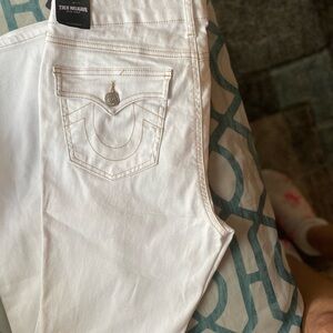 True Religion Women's Cream Boot Cut Jeans